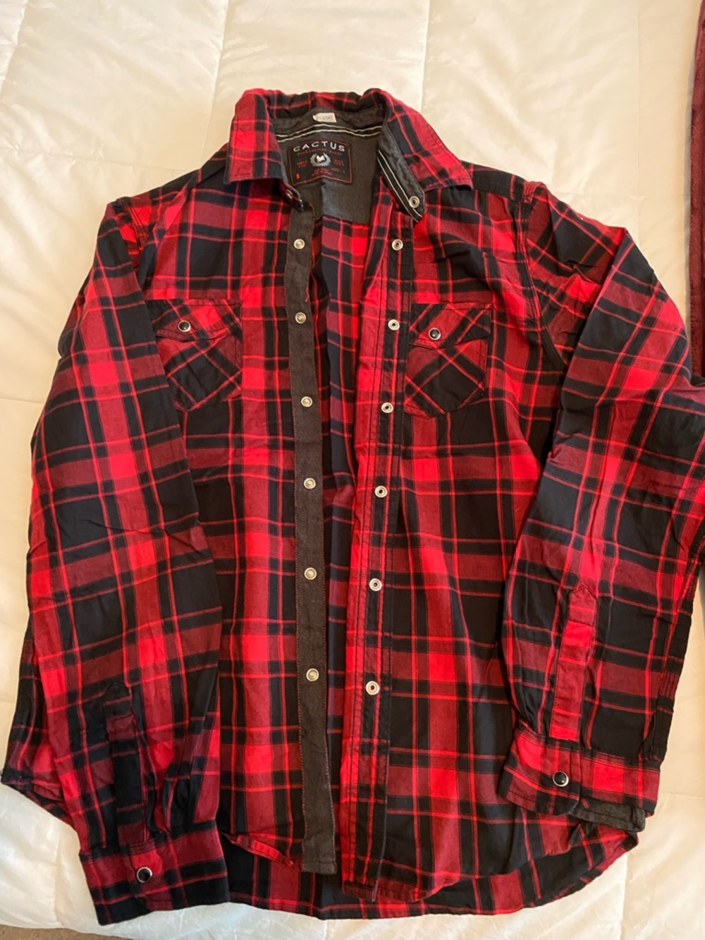 Cactus Red and Black Plaid Flannel Shirt